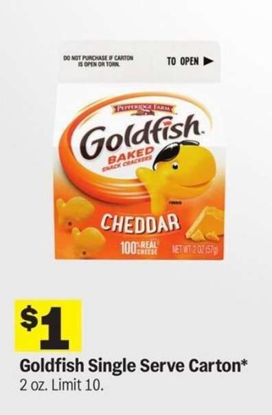 Goldfish Single Serve Carton