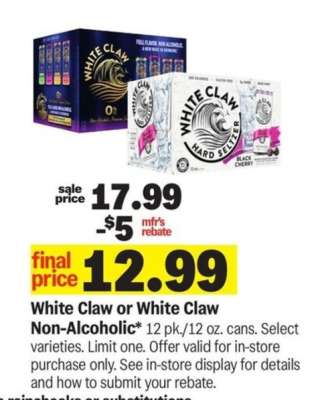 White Claw or White Claw Non-Alcoholic