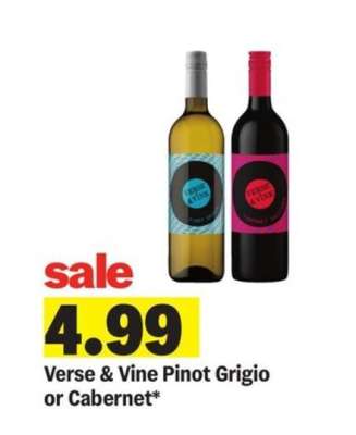 Verse & Vine Pinot Grigio or Cabernet