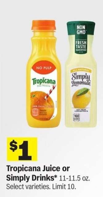 Tropicana Juice or Simply Drinks