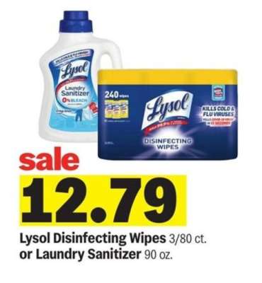 Lysol Disinfecting Wipes or Laundry Sanitizer
