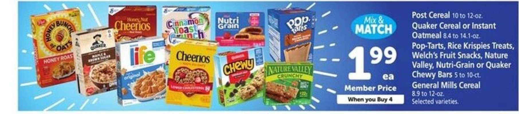 Mix & Match Cereal and Snacks