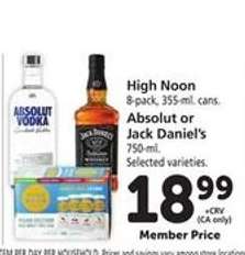 High Noon, Absolut or Jack Daniel's