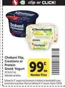 Chobani Flip, Creations or Protein Greek Yogurt*