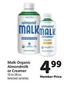 Malk Organic Almondmilk or Creamer
