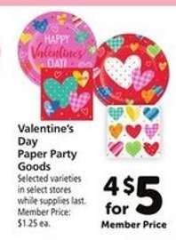 Valentine's Day Paper Party Goods