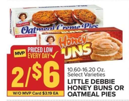 Little Debbie Honey Buns or Oatmeal Pies