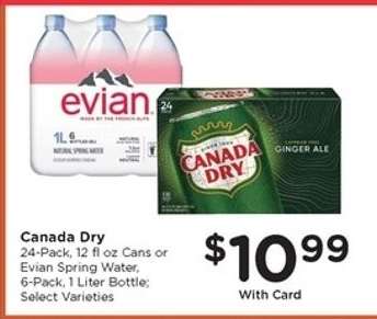 Canada Dry or Evian Spring Water
