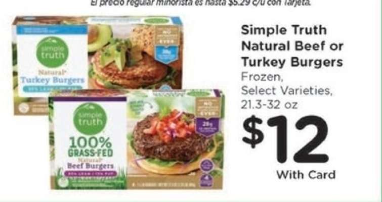 Simple Truth Natural Beef or Turkey Burgers