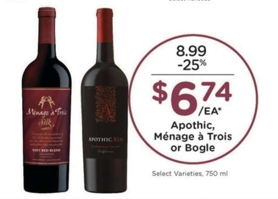 Apothic, Ménage à Trois or Bogle