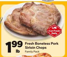 Fresh Boneless Pork Sirloin Chops