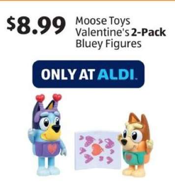 Moose Toys Valentine's 2-Pack Bluey Figures
