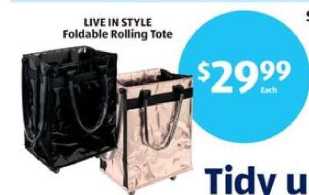 LIVE IN STYLE Foldable Rolling Tote