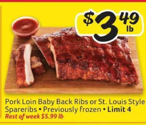 Pork Loin Baby Back Ribs or St. Louis Style Spareribs