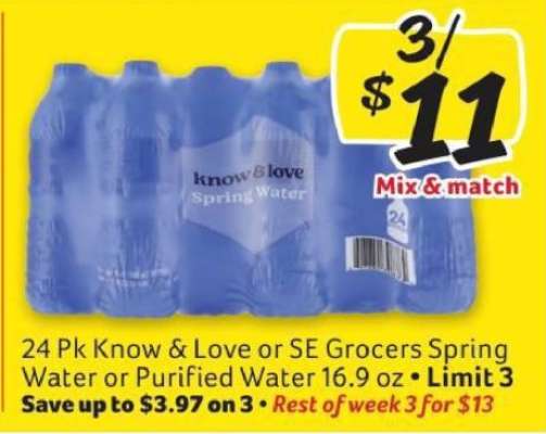 Know & Love or SE Grocers Spring Water