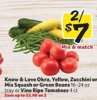 Know & Love Okra, Yellow, Zucchini or Mix Squash or Green Beans or Vine Ripe Tomatoes