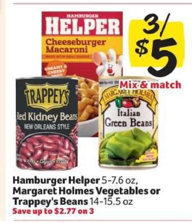Hamburger Helper, Margaret Holmes Vegetables or Trappey's Beans