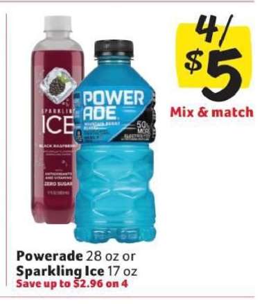 Powerade or Sparkling Ice