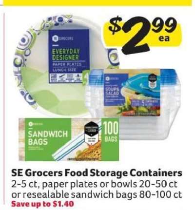 SE Grocers Food Storage Containers