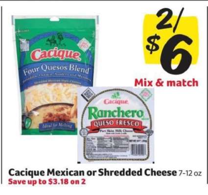 Cacique Mexican or Shredded Cheese