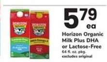 Horizon Organic Milk Plus DHA or Lactose-Free