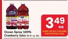 Ocean Spray 100% Cranberry Juice