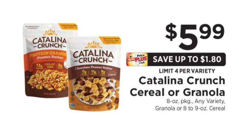 Catalina Crunch Cereal or Granola