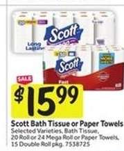 Scott Bath Tissue Or Paper Towels