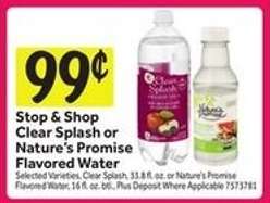 Stop & Shop Clear Splash or Nature’s Promise Flavored Water