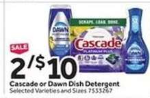 Cascade or Dawn Dish Detergent
