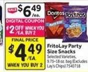 FritoLay Party Size Snacks