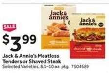 Jack & Annie's Meatless Tenders or Shaved Steak