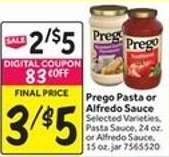 Prego Pasta or Alfredo Sauce
