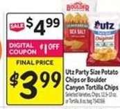 Utz Party Size Potato Chips or Boulder Canyon Tortilla Chips