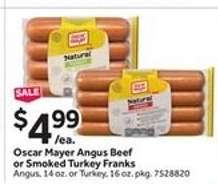 Oscar Mayer Angus Beef or Smoked Turkey Franks