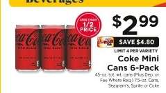 Coke Mini Cans 6-Pack