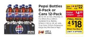 Pepsi Bottles 8-Pack or Cans 12-Pack