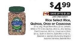 Rice Select Rice, Quinoa, Orzo or Couscous