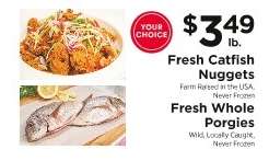 Fresh Catfish Nuggets or Fresh Whole Porgies