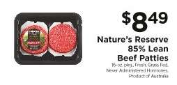 Nature’s Reserve 85% Lean Beef Patties