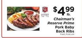 Chairman's Reserve Prime Pork Baby Back Ribs