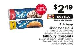 Pillsbury Cinnamon Rolls or Crescents