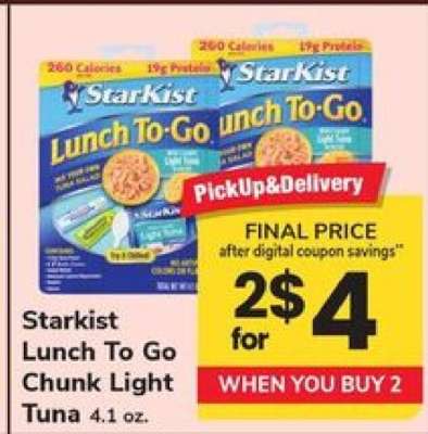 Starkist Lunch To Go Chunk Light Tuna