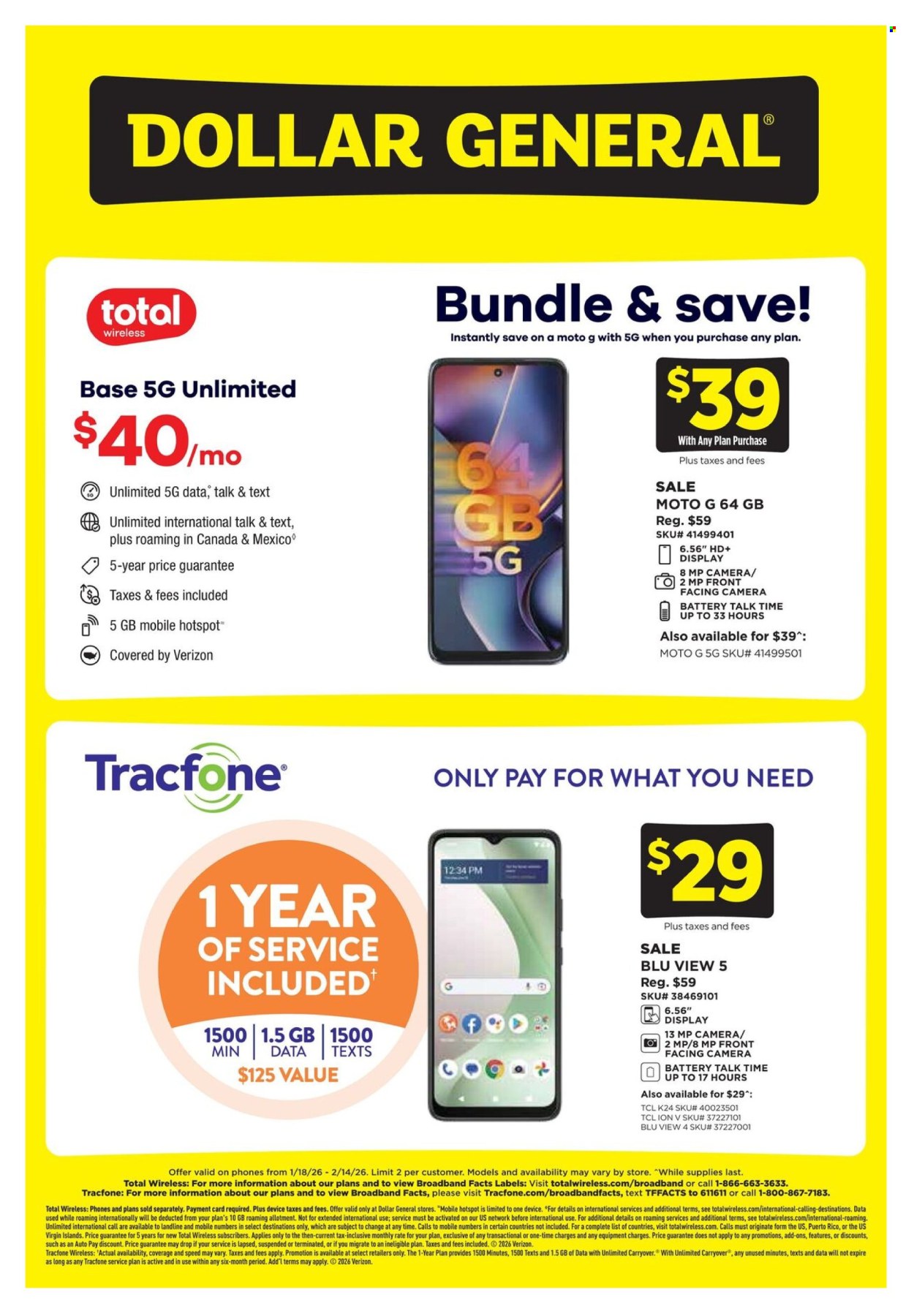 Dollar General ad - 01/18/2026 - 02/14/2026. Page 1