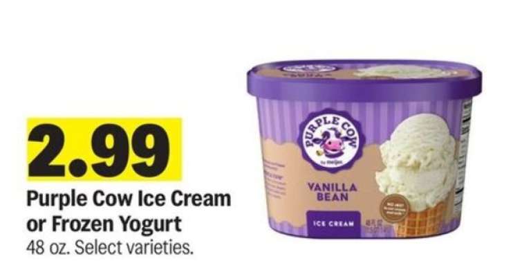 Purple Cow Ice Cream or Frozen Yogurt