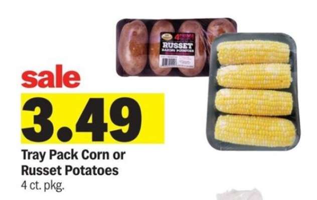 Tray Pack Corn or Russet Potatoes