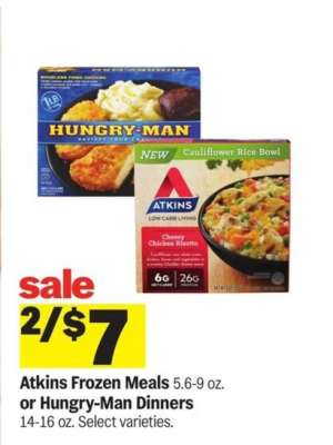 Atkins Frozen Meals or Hungry-Man Dinners