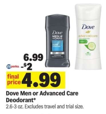 Dove Men or Advanced Care Deodorant