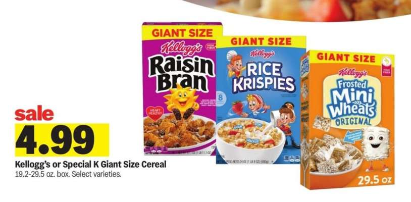 Kellogg's or Special K Giant Size Cereal