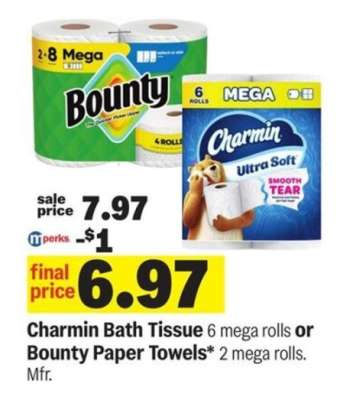 Charmin Bath Tissue or Bounty Paper Towels